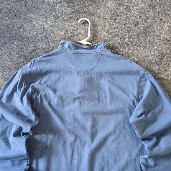 Cabela's Sweater Mens L Blue 1/4 Zip Mock Neck Outdoors Pullover Casual - Picture 4 of 8